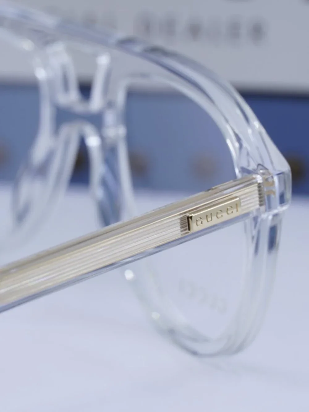 Gucci GG1320O 003 Aviator Eyeglasses – Transparent 54mm